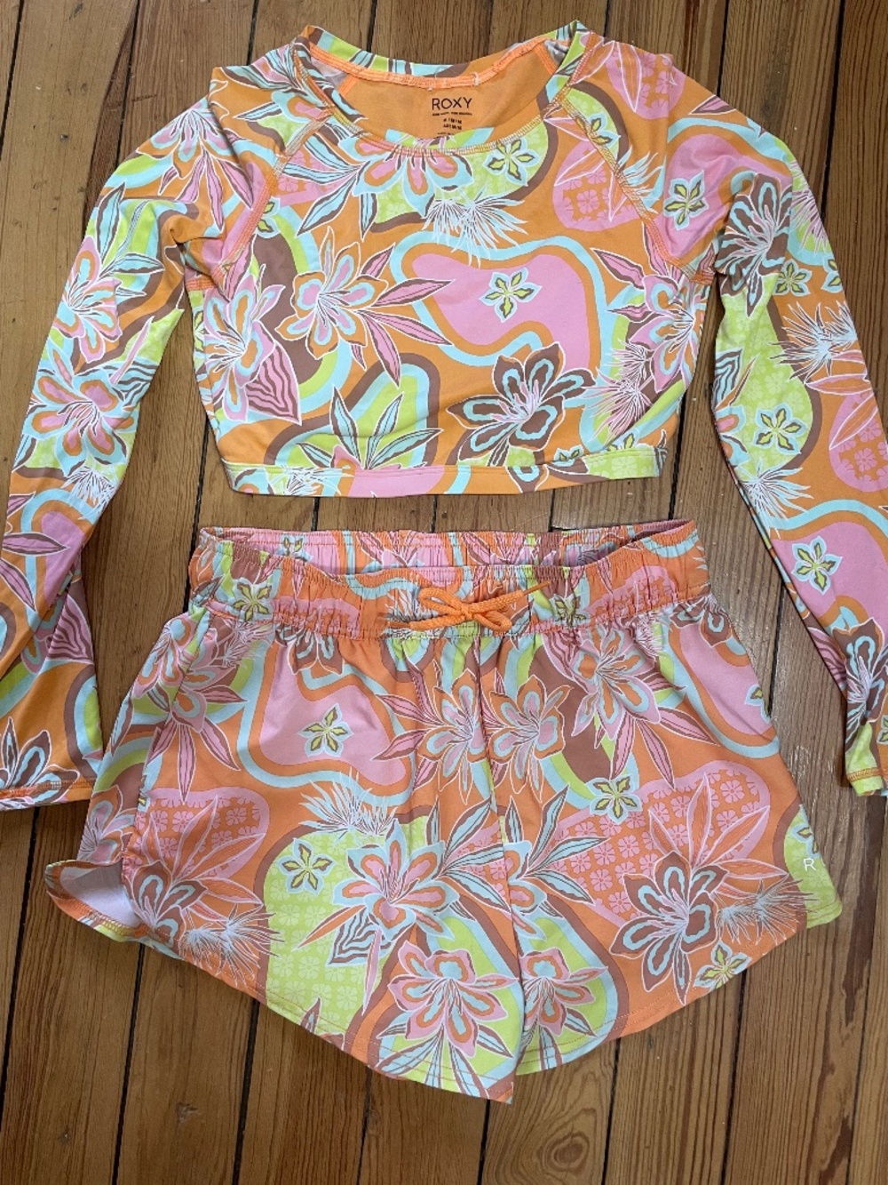 Roxy Rashguard and Shorts Swim Set